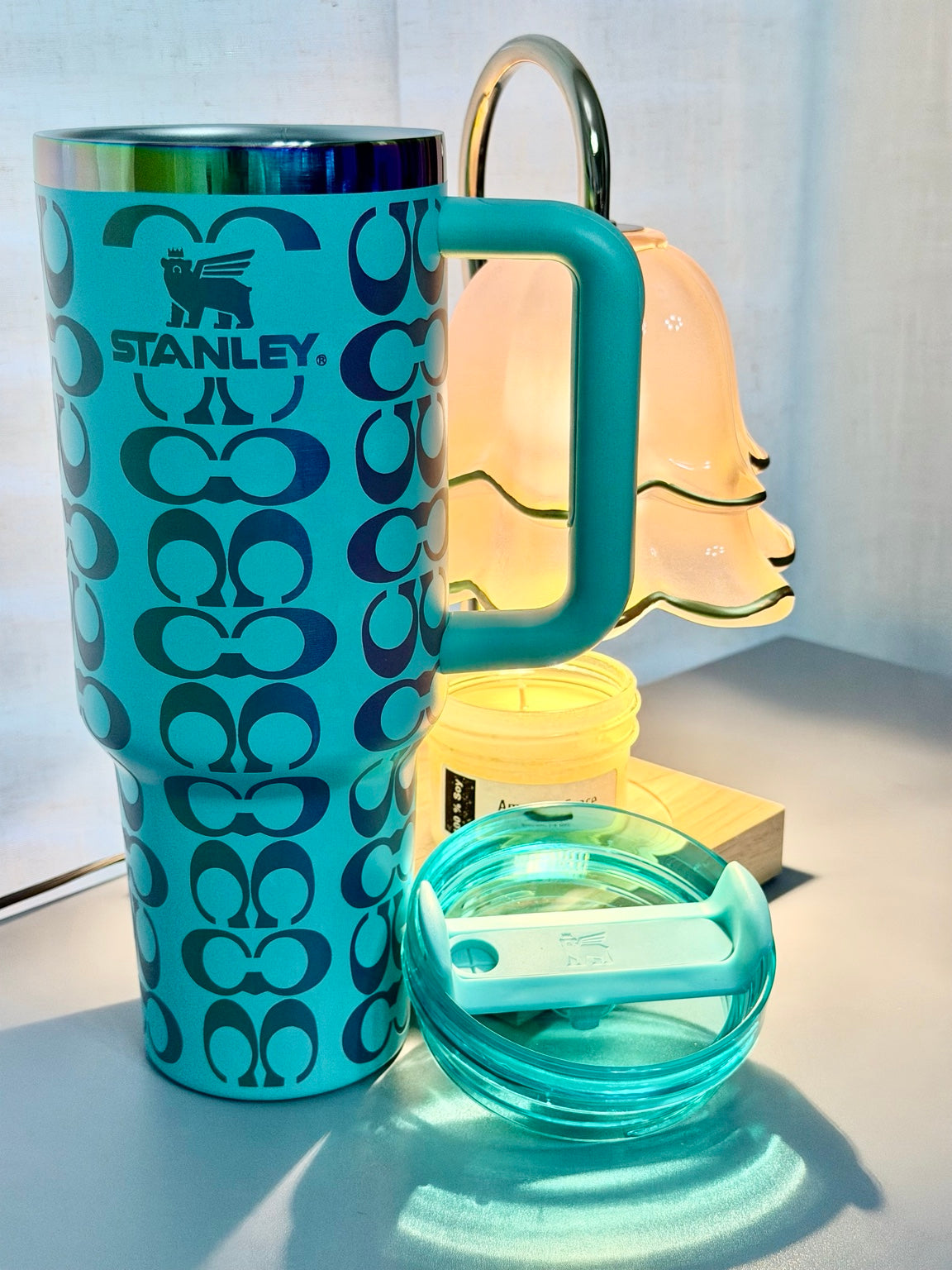 Turquoise & Rainbow-Metallic 40 oz Stainless Steel Tumbler (Copy)