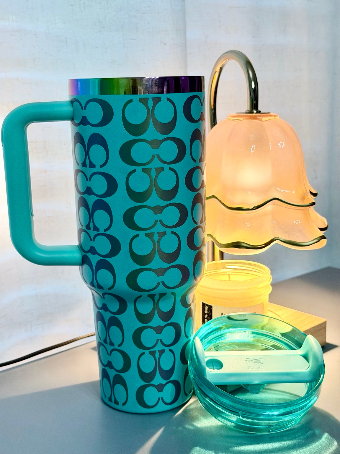 Turquoise & Rainbow-Metallic 40 oz Stainless Steel Tumbler (Copy)