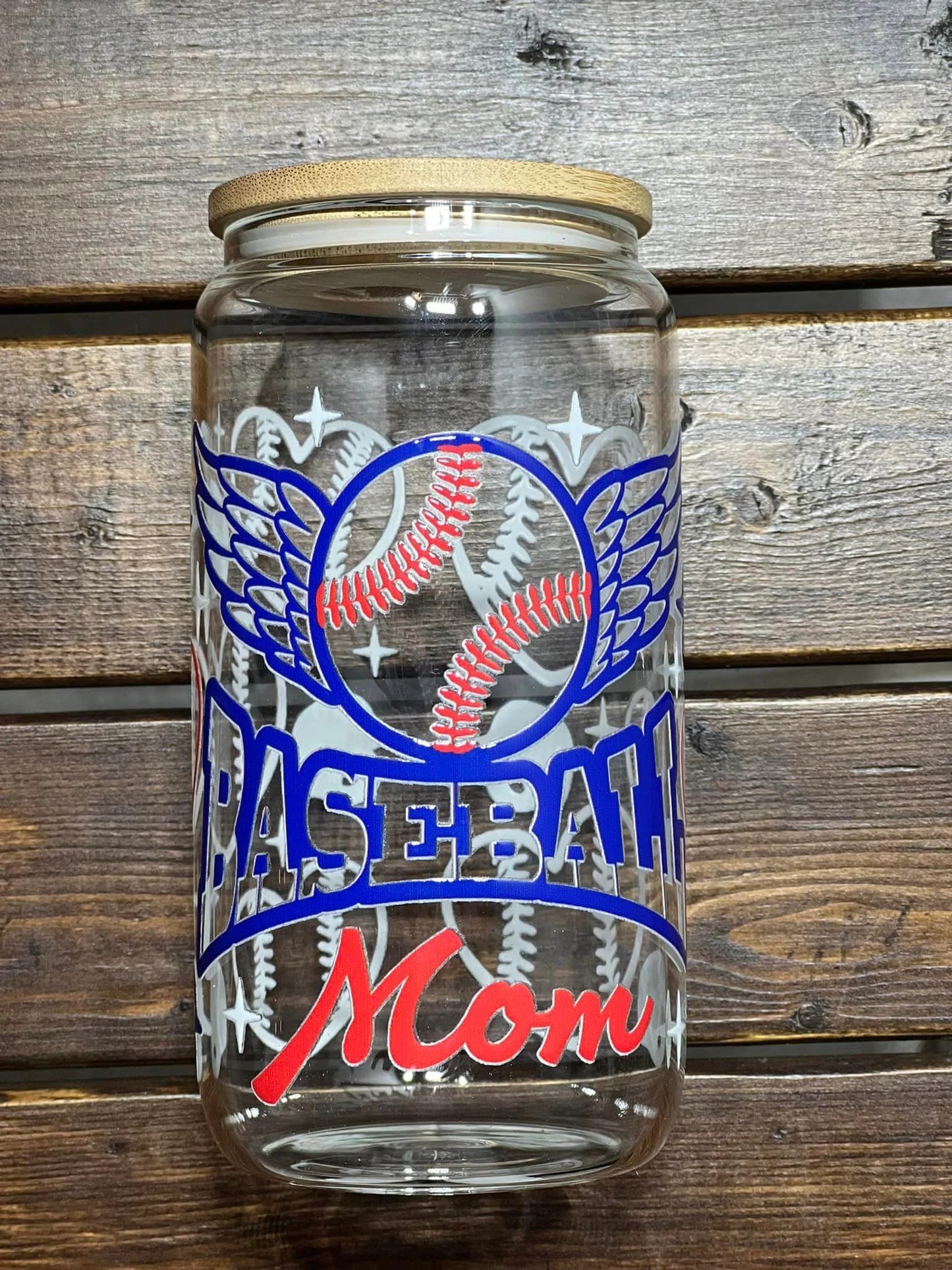 16 ounce Glass Baseball Cup Tumbler