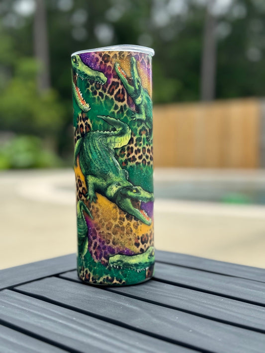 20 ounce glow color changing UV Cup Tumbler Stainless Insulated Aligator